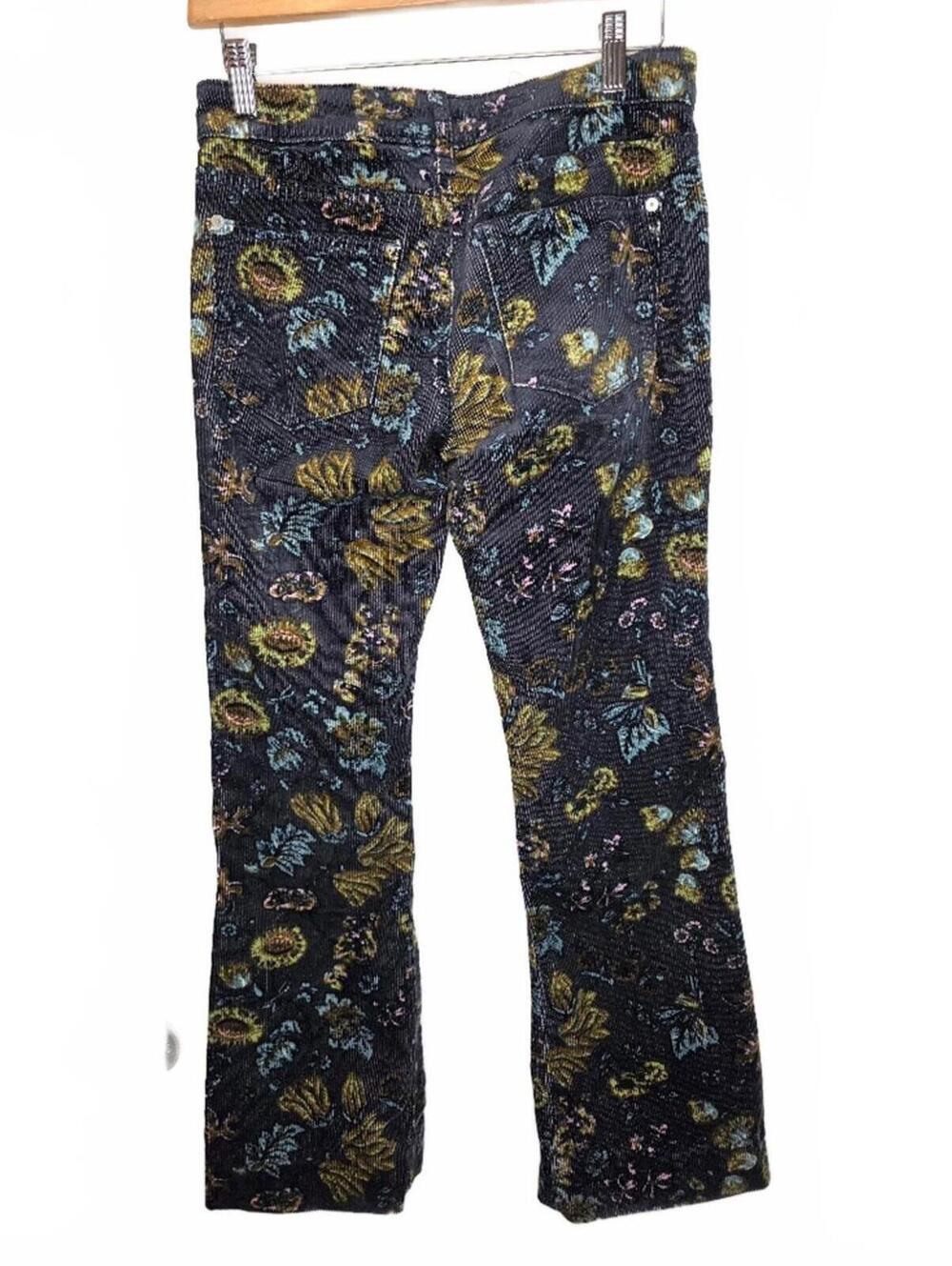 Anthropologie Pilcro The Icon Flare Floral Corduroy Pants Size  25 x 28 - Picture 2 of 9